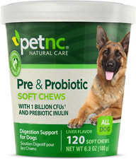 Liver Flavor,Cheese Pre Probiotic Soft Chews for Dog 120 Ct Pack of 1 Packa