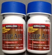 Kirkland Signature Doxylamine Succinate Sleep Aid, 25 mg - 192 Tablets  exp 2027