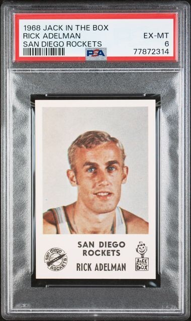 PSA 6 RICK ADELMAN HOF RC ROOKIE 1968 JACK IN BOX GRADED EX-MT VINTAGE NBA TPHLC