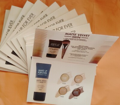 12x MAKE UP FOR EVER Matte Velvet Skin Foundation Samples NIP