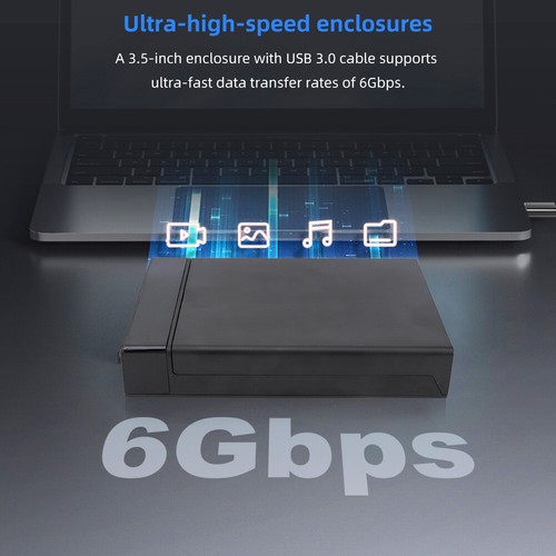 SSD HDD Case USB3.0 Hard Disk Drive Box for 3.5 Inch SATA 1/2/3 External HDD SSD - Afbeelding 2 van 13