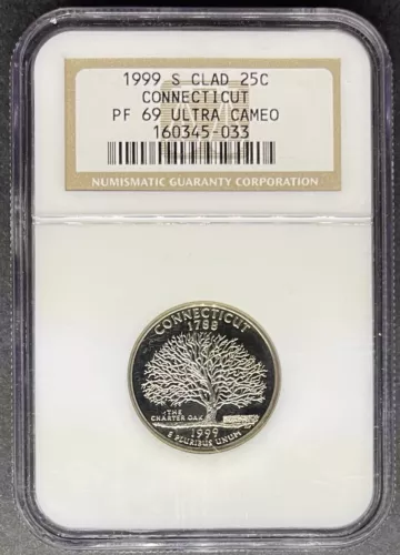 1999-S Clad Proof Connecticut Quarter NGC PF-69 UCAM, Buy 3 Items, Get $5 Off!