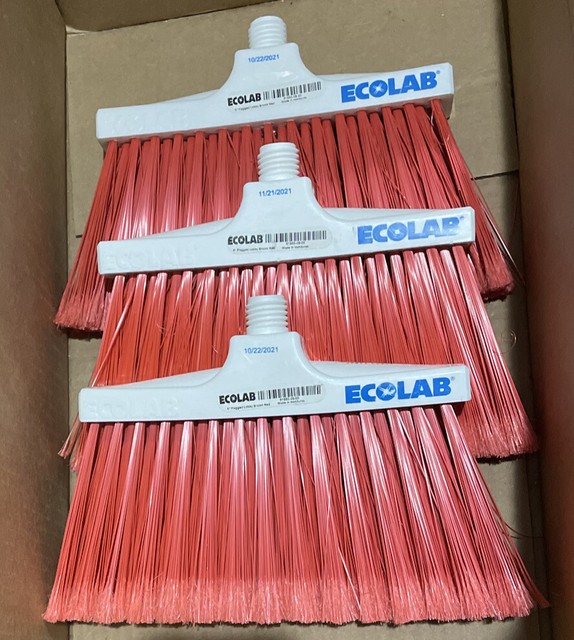 Ecolab 618500900 Red White 9 Inch Flagged Lobby Brooms for sale