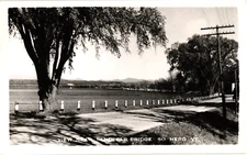 View Sand Bar Bridge South Hero Vermont RPPC Real Photo Postcard Posted 1954