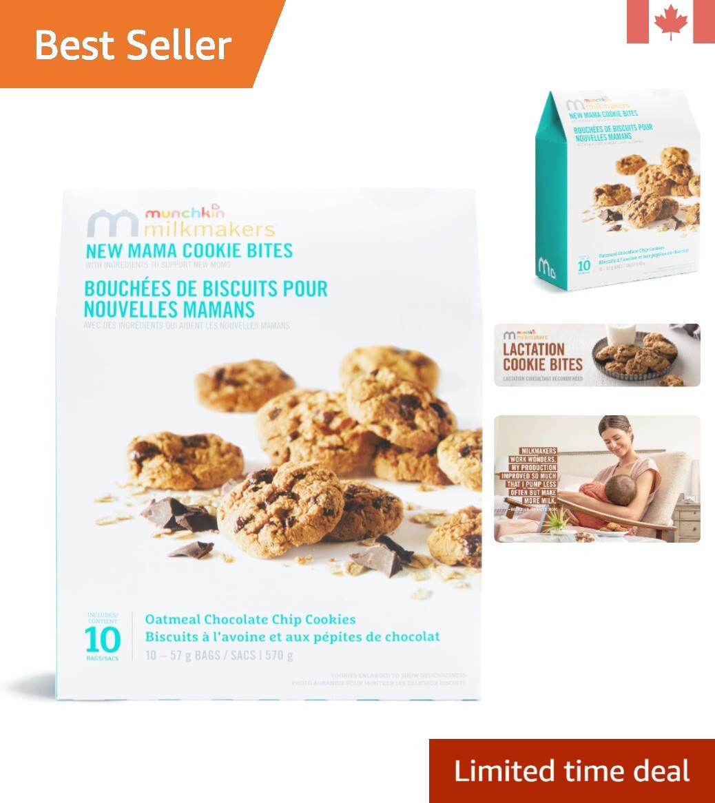 Convenient On-the-Go Oatmeal Chocolate Chip Lactation Snack Bites (10 Pack)
