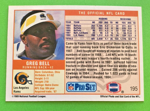 1989 NFL Pro Set. Pick what you need to complete your set. - Picture 209 of 401