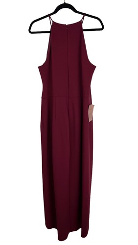 NEU BHLDN Marceau ärmelloses Midikleid Größe 16 Tulpe gerafft burgunderrot hoch niedrig - Bild 3 von 12