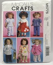 McCall's Crafts M5775 18 Doll Clothes Sewing Pattern Pants Jacket UNCUT