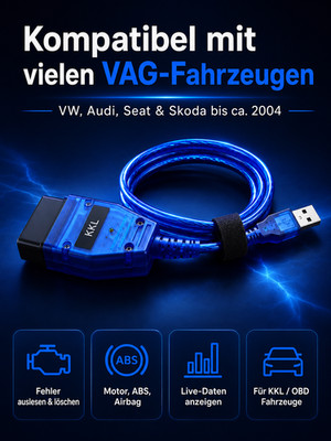 USB KKL OBD2 Diagnose Interface FTDI kompatibel mit VW Audi Seat Skoda bis 2004