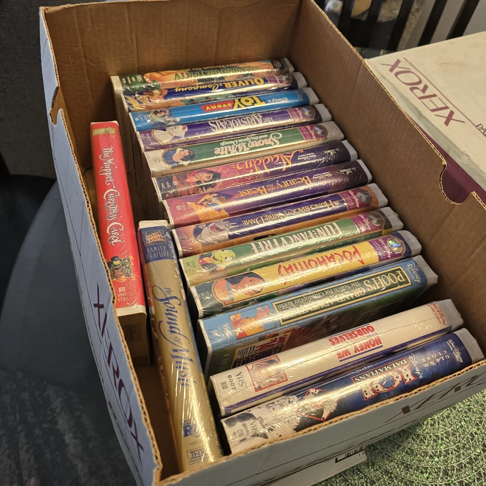 Disney VHS Lot Sealed 12 + 3 Movies Never Opened Snow White, Aladdin Etc - Image 2 of 4