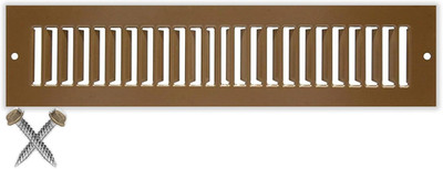 HVAC Premium 12'' X 2'' Toe Space Grille - HVAC Vent Cover [Outer Dimensions: 13.5