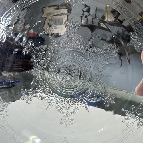 Vintage Fire King Philbe Clear Blue Glass Pie Pan Plate Baking Dish 8 1/4” - Picture 3 of 4