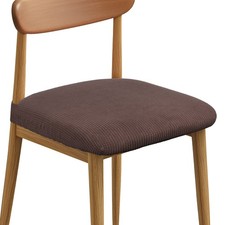 4 Set Chair Covers for Dining Chairs Chair Seat Slipcovers Dark Brown