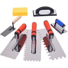 7Pcs Square Notched Tile Trowel Set,Stainless Steel Tile Tools (Notch Size: 5...
