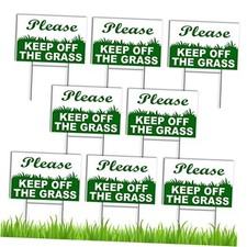 8-Pack Keep Off Grass Signs for Yard, 6x9 Double-Sided Coroplast Lawn Signs