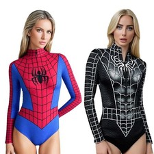 Spiderman Bodysuit for Women and Men, Captain Superhero Jumpsuit New UK