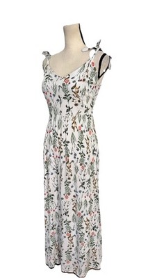 Tabitha Webb Dress Floral Whimsical Fairy Long Maxi Dress Tie Shoulders Small