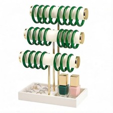 Necklace Holder,Bracelet Display,Jewelry Organizer Stand with 3 Tier Beige