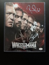 Wrestlemania 31 8x10 Photo Autographed By John Cena, Sting, & Roman Reigns W/COA