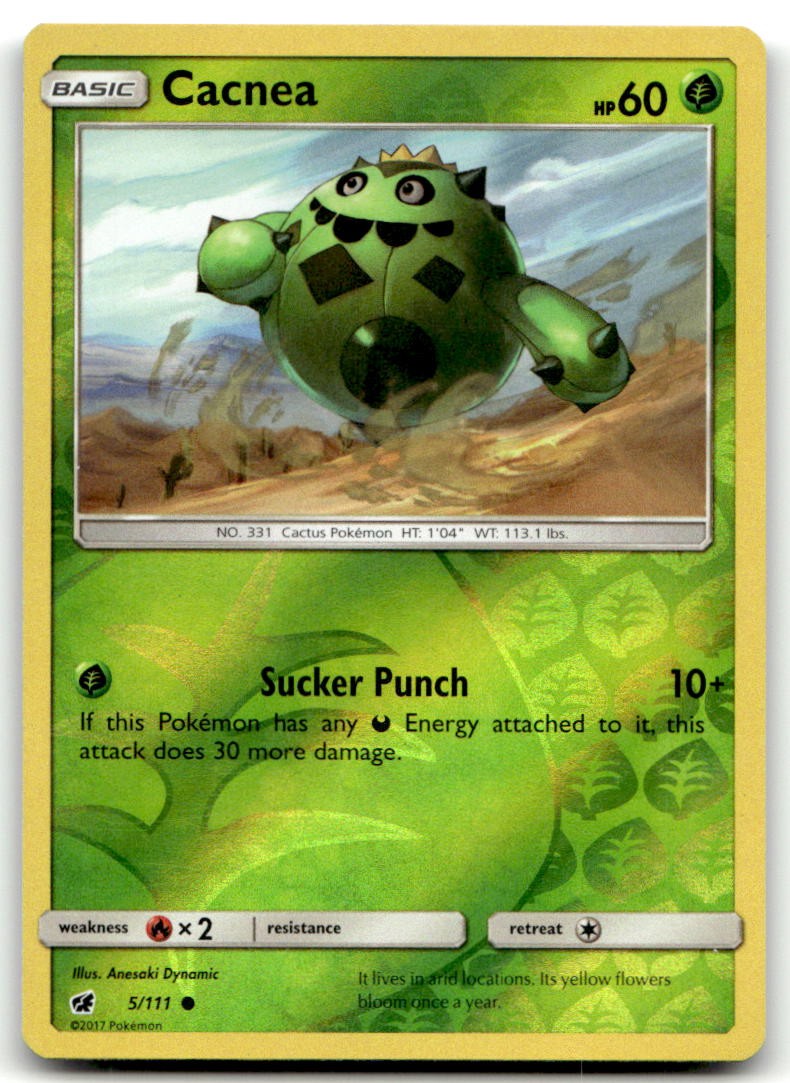 Cacnea 5/111 Common Crimson Invasion Pokemon Reverse Holo Moderately Played