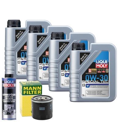 Motoröl 0W30 LIQUI MOLY Special Tec V 4L +MANN Ölfilter +Spülung