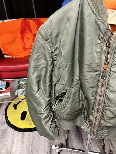 1966 Vietnam Era Alpha Industries MA-1 Flight Reversible Jacket Wool Pile USAF - Picture 2 of 16