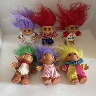 6 x 1980s & 1990s Troll Dolls Trolls including Russ Artist