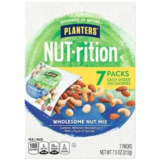 Planters Nut-Rition Wholesome Nut Mix, Cashews & Almonds, 7.5 oz Box, 7 Pouches