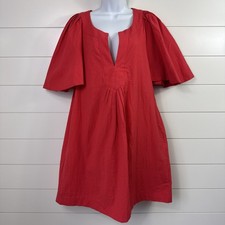 Abito Tuckernuck Pomander Place Finley nuovo con etichette manica svasata swing rosso taglia XL