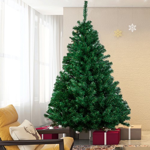 Grüne Kiefer Weihnachtsbaum mit Lichtern Ständer Künstlich Weihnachten Urlaub 4/5/6/7 Fuß - Bild 14 von 14
