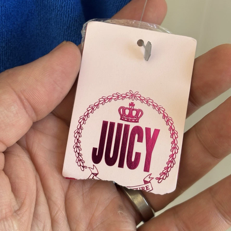 Juicy Couture Women Med Blue Terry Cloth Sleeveless Romper Tennis Prep Beach NWT - Image 4 of 4