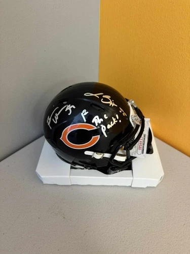 Brian Urlacher & Lance Briggs Signed Bears Speed Mini Helmet W/F The PACK BAS