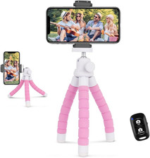 Portable Tripod Stand with Wireless Remote  Clip, Flexible Phone Holder for Vid
