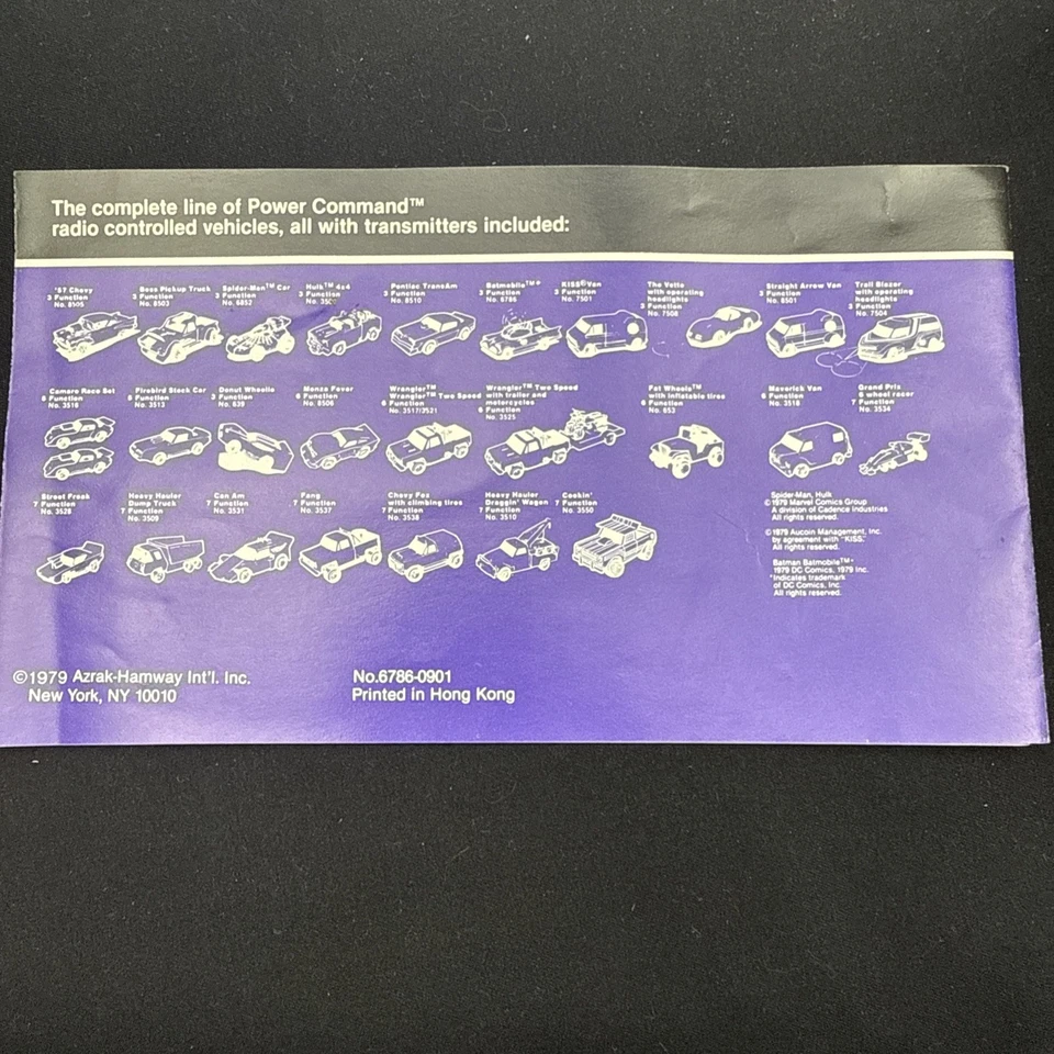 1977 AHI 无线电控制蝙蝠车编号 6786 复古香港完整带盒 — 第 4/4 张图片