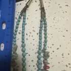 Block Rustic Turquoise Red Coral Double Stranded Necklace — photo 5
