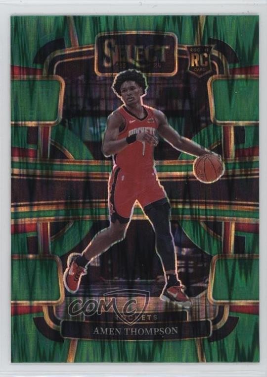 2023-24 Panini Select Concourse Green Shock Prizm Amen Thompson #96 0m56