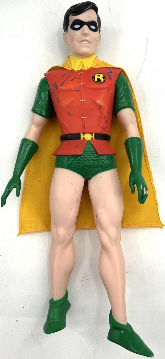 1988 Plastic Batman 15” Robin 12” Action Figures Capes DC Comics w