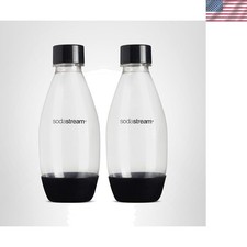 Modern Black 0.5L Slim Bottles - Dishwasher Safe 2 Pack for Home Beverages