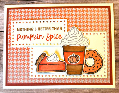 Stampin Up GREETING CARD KIT x4 w/Env ~ Coffee More Than Autumn Pumpkin Spice