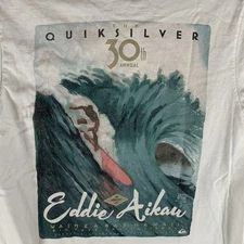 Quicksilver Men's T Shirt Eddie Aikau Eddie Would Go 30th Anniversary Waimea Bay