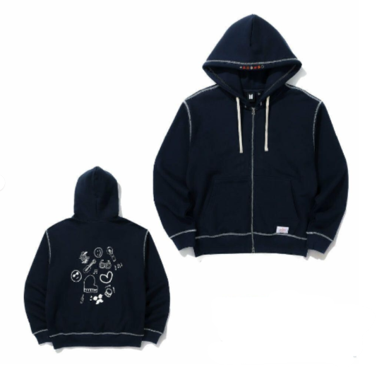 BTS permission to dance on stage seoul zip-up hoodie Navy L Size