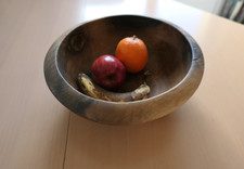 Grande Coupe à fruit saladier en bois d’olivier vintage