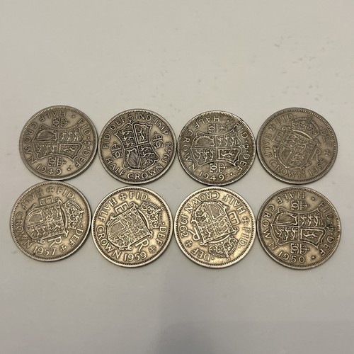 8 x UK Half Crown Coins Joblot, George VI and Elizabeth II - Picture 1 of 3