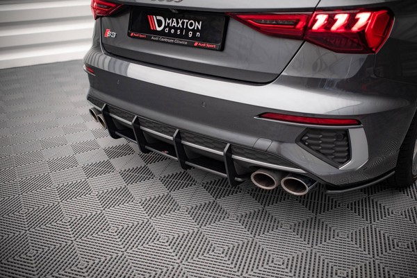 Heckansatz Diffusor Passend FüR Audi S3 Limousine 8Y Schwarz Matt-image