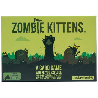 Exploding Kittens Zombie 6.4 inches x 1.5 x 4.4 inches, Green, Black