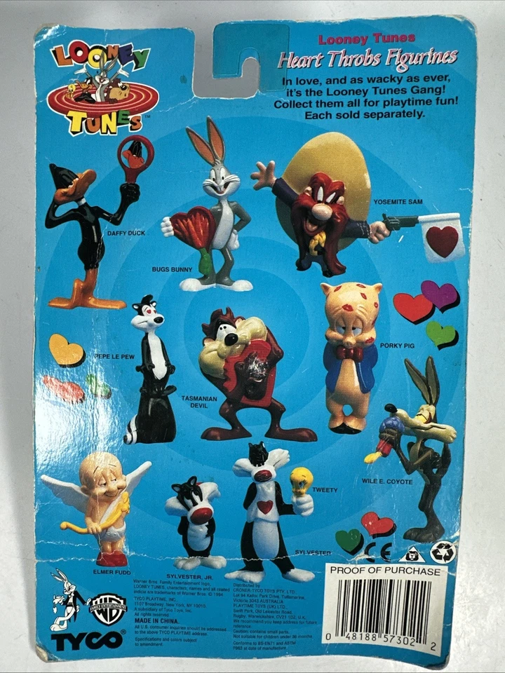 1994 年 Tyco | Looney Tunes Heart Throbs - Taz Tasmanian Devil 雕像 — 第 2/4 张图片