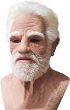 Realistic Old Man Mask Halloween Scary Latex Grandpa F F