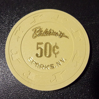 BALDINI'S HOTEL CASINO 50¢ hotel casino gaming poker chip Sparks NV