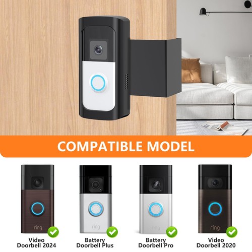 Anti-Theft Ring/Video Doorbell Mount, Doorbell Door Bracket No Drilling with ... - Picture 2 of 7