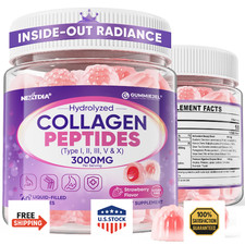2 Pack Collagen Gummies for Women  Men 3000mg, Hydrolyzed Collagen Peptides wit